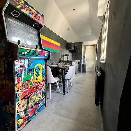 Lejlighed Capsule Art Deco - Jacuzzi - Netflix - Cinema - Arcade De Jeux & Nintendo Switch - 2 - Filet Suspendu Valenciennes